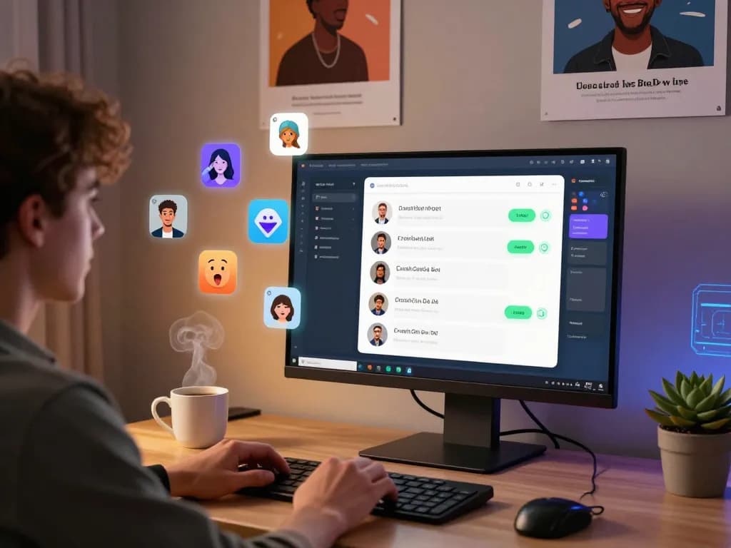 User engaging with CrushOn AI chat interface, exploring emotional AI characters and interactive features.