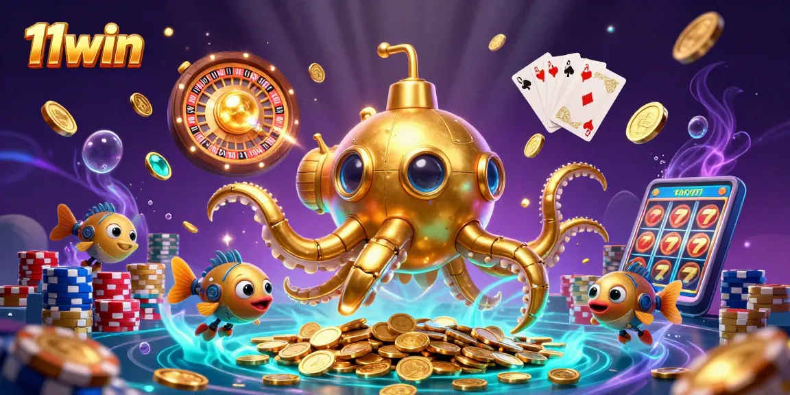 Experience exciting games at 11win with a vibrant underwater casino scene packed with action.