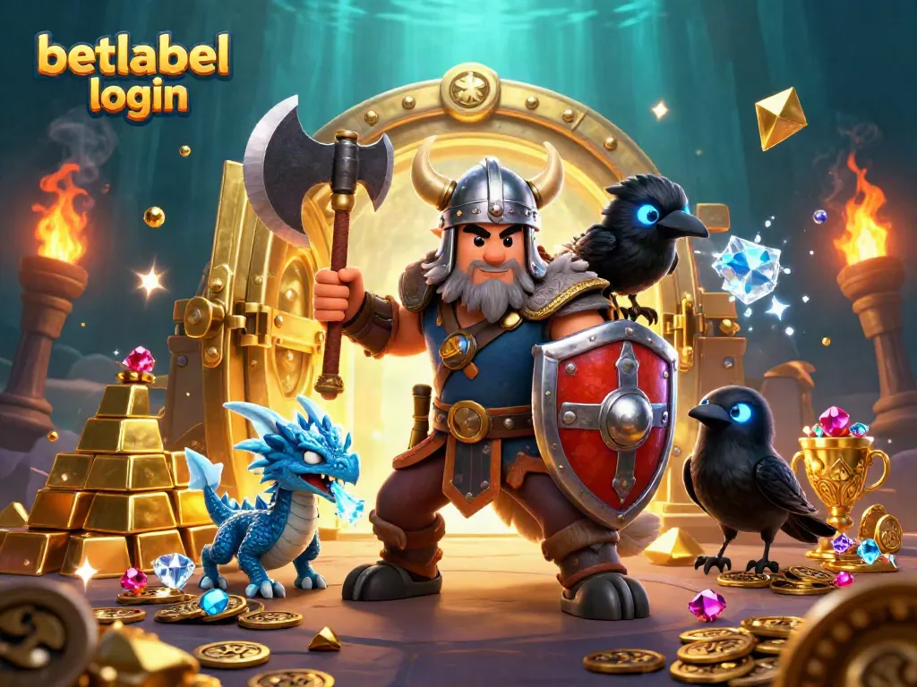 Engage with betlabel login while exploring epic treasures and adventures in this animated casino scene.