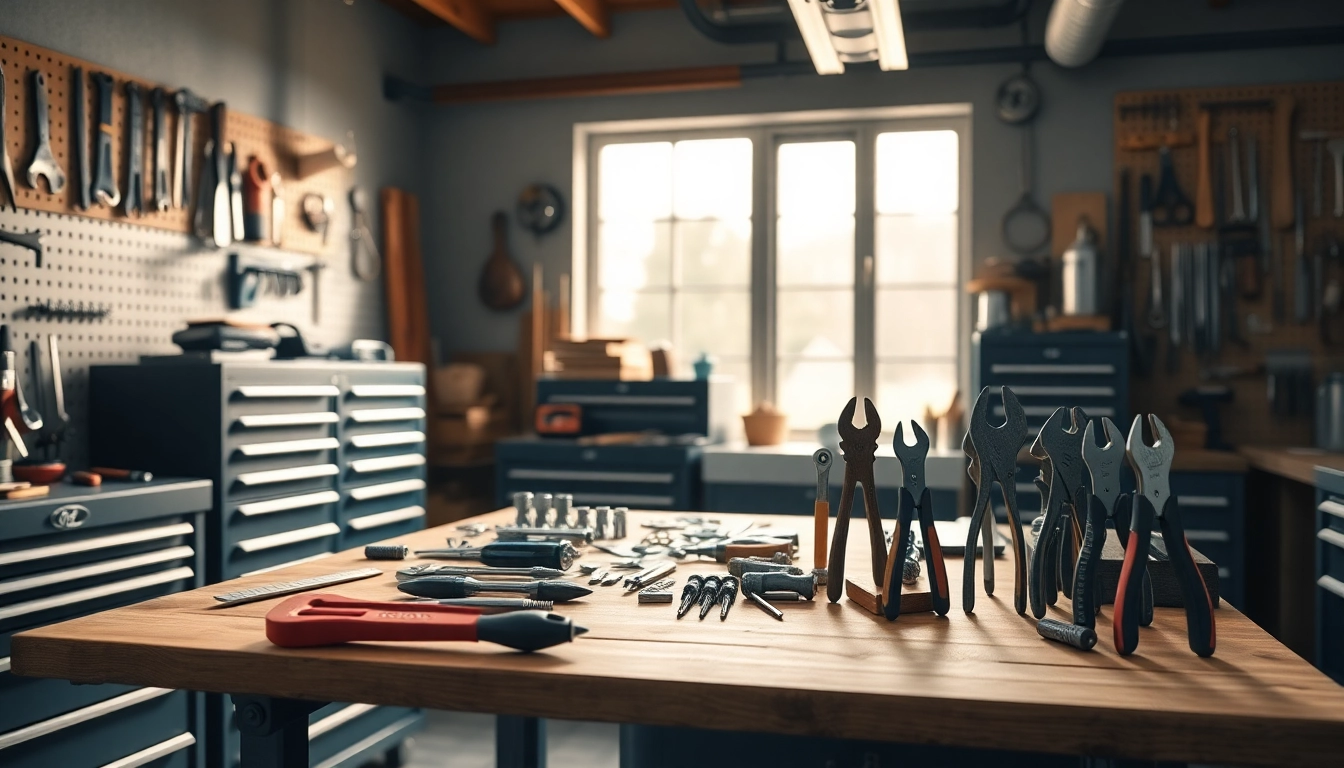 Strumenti KS esposti in un'officina professionale con lavorazione di qualità.