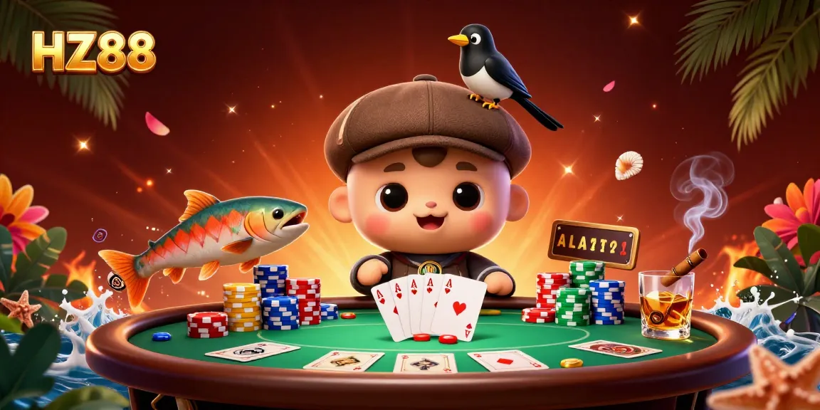 Experience HZ88 with a vibrant casino scene featuring the playful Nessie and dynamic game elements.