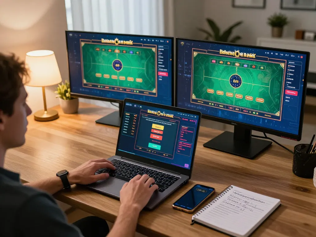 Engaging in responsible gaming with go88vn in a stylish online setup, showcasing live dealer games and betting strategies