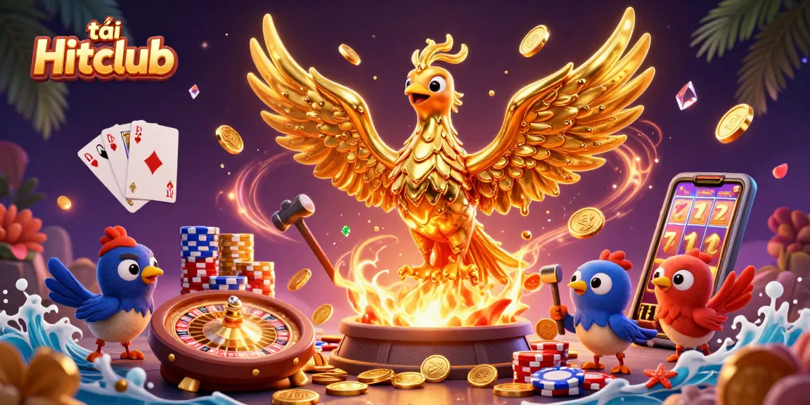 Engage in excitement and thrill with tải Hitclub, the ultimate gambling experience featuring a molten phoenix embodying fortune.